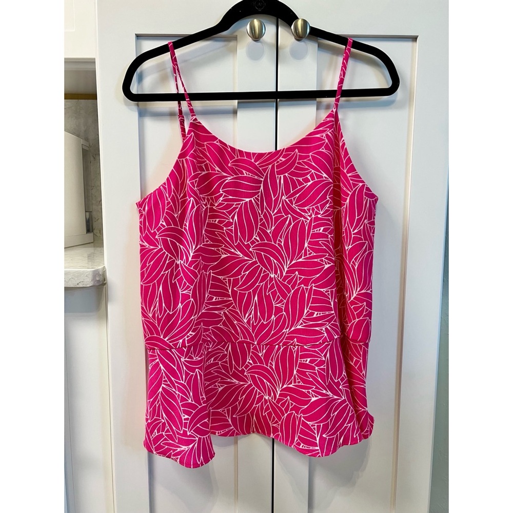 Pappagallo Pink Floral Peplum Top